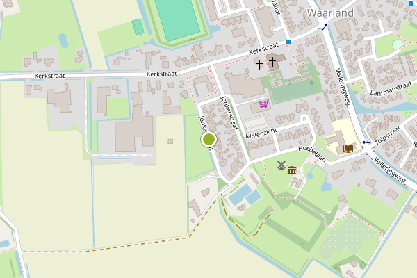 Ambulance-melding op Jonkerstraat, Waarland op 21 mei, kaart-overzicht
