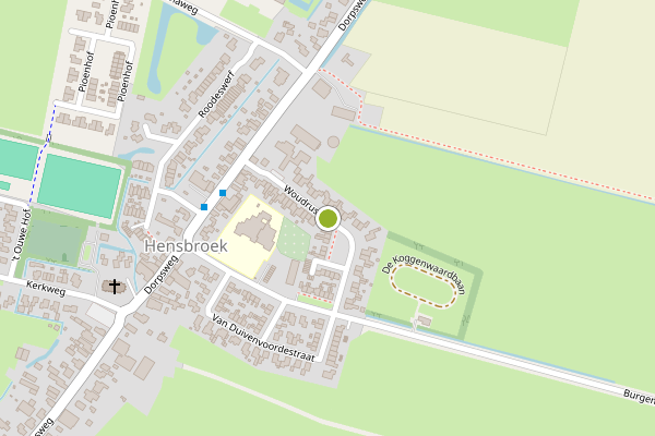 Ambulance-melding op Woudrustlaan, Hensbroek op 19 juni, kaart-overzicht