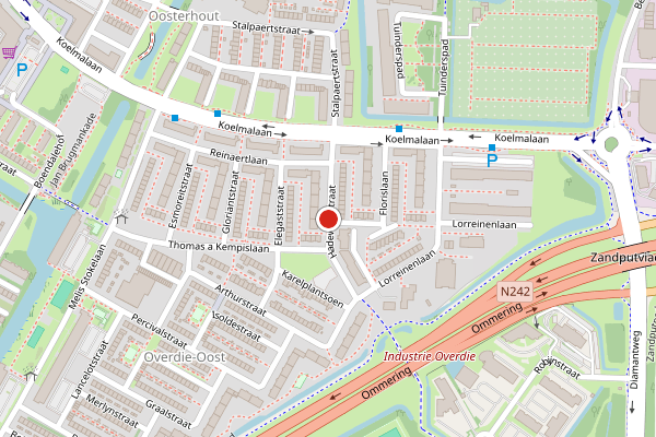 Brandweer-melding op Hadewijchstraat, Alkmaar op 28 juli, kaart-overzicht