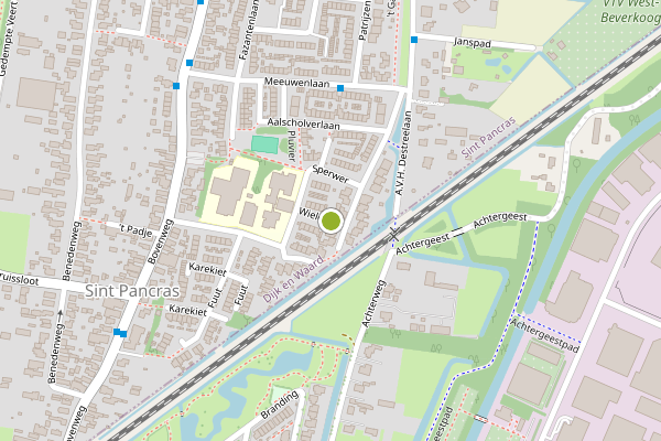 Ambulance-melding op Wielewaal, Sint Pancras op 29 juli, kaart-overzicht