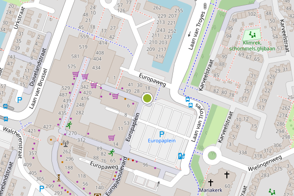 Ambulance-melding op Europaplein, Alkmaar op 29 juli, kaart-overzicht