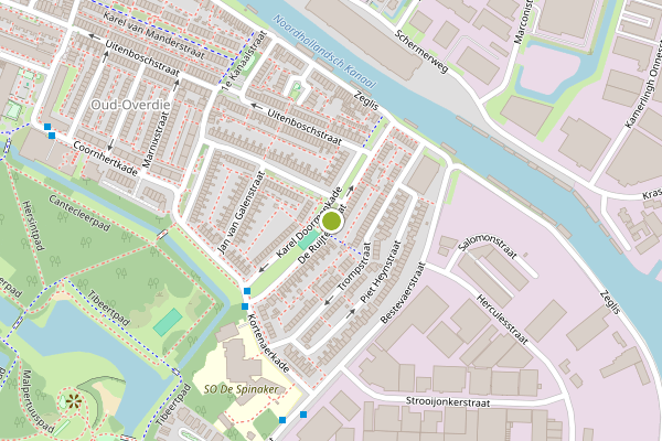 Ambulance-melding op De Ruijterstraat, Alkmaar op 31 juli, kaart-overzicht