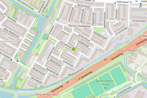 Ambulance-melding op Percivalstraat, Alkmaar op 31 juli, kaart-overzicht