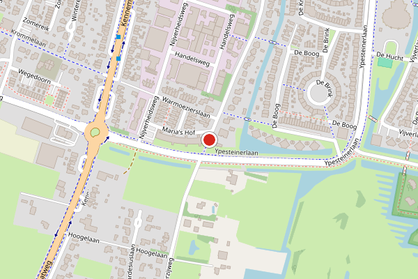 Brandweer-melding op Oosterzijweg, Heiloo op 1 augustus, kaart-overzicht