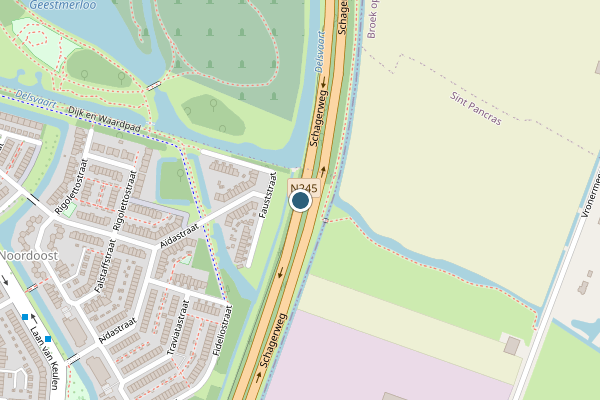 Politie-melding op Koedijk, Alkmaar op 3 augustus, kaart-overzicht