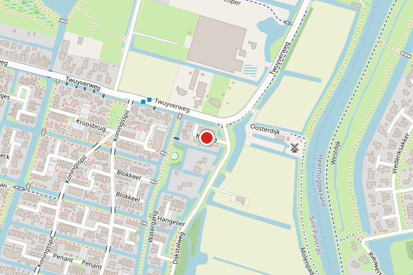Brandweer-melding op Kruirad, Sint Pancras op 3 augustus, kaart-overzicht
