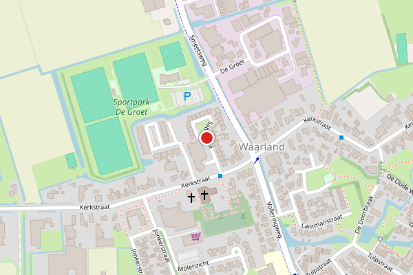 Brandweer-melding op Sabinahof, Waarland op 3 augustus, kaart-overzicht