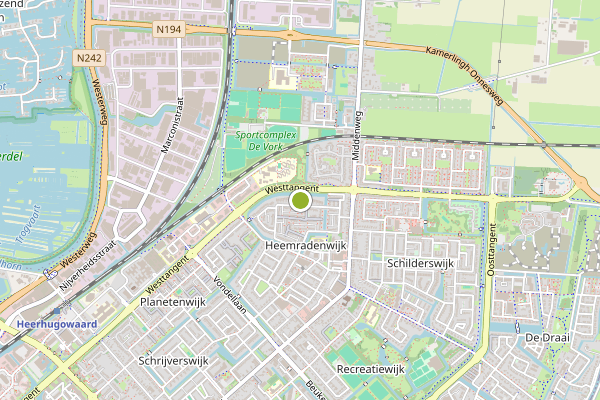 Ambulance-melding op Middenweg Amstel, Heerhugowaard op 4 augustus, kaart-overzicht
