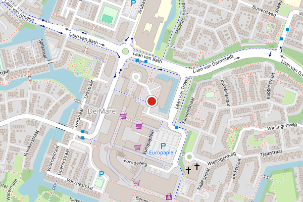 Brandweer-melding op Hof van Luxemburg, Alkmaar op 5 augustus, kaart-overzicht