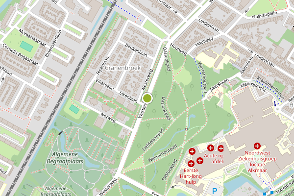 Ambulance-melding op Westerweg, Alkmaar op 6 augustus, kaart-overzicht