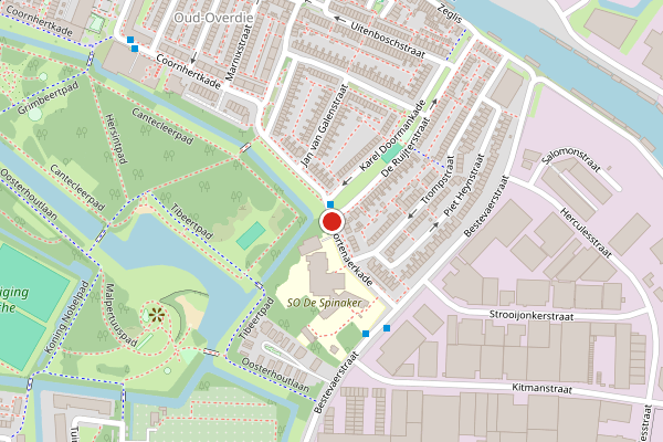 Brandweer-melding op Kortenaerkade, Alkmaar op 6 augustus, kaart-overzicht