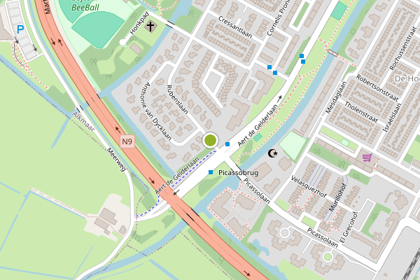 Ambulance-melding op Rubenslaan, Alkmaar op 28 mei, kaart-overzicht