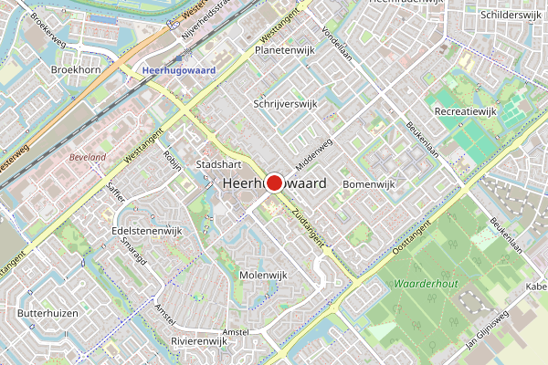 Brandweer-melding op Vomar Uiterwaard, Heerhugowaard op 28 mei, kaart-overzicht