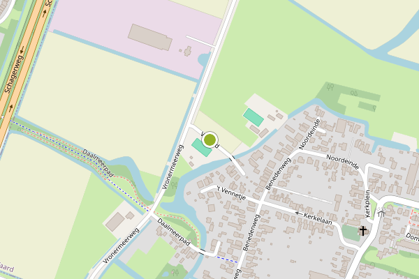 Ambulance-melding op Venpad, Sint Pancras op 28 mei, kaart-overzicht