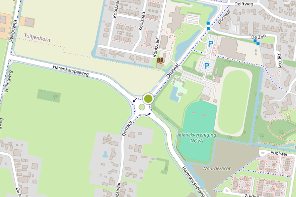 Ambulance-melding op Oostwal, Warmenhuizen op 25 mei, kaart-overzicht