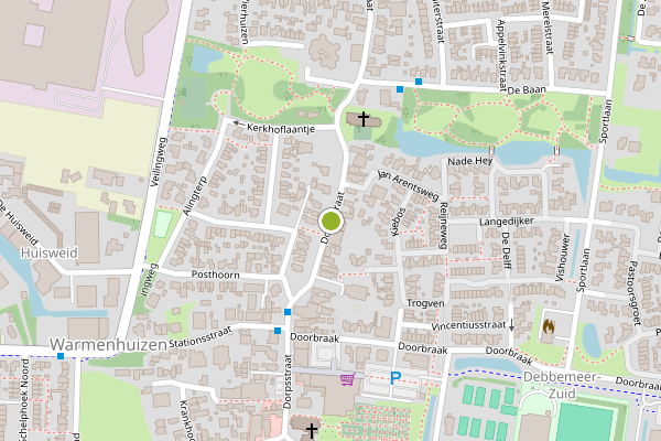 Ambulance-melding op Dorpsstraat, Warmenhuizen op 19 mei, kaart-overzicht