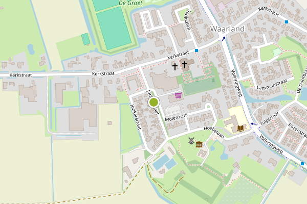 Ambulance-melding op Jonkerstraat, Waarland op 21 mei, kaart-overzicht