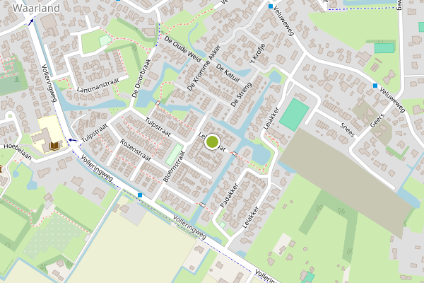 Ambulance-melding op Leliestraat, Waarland op 11 april, kaart-overzicht