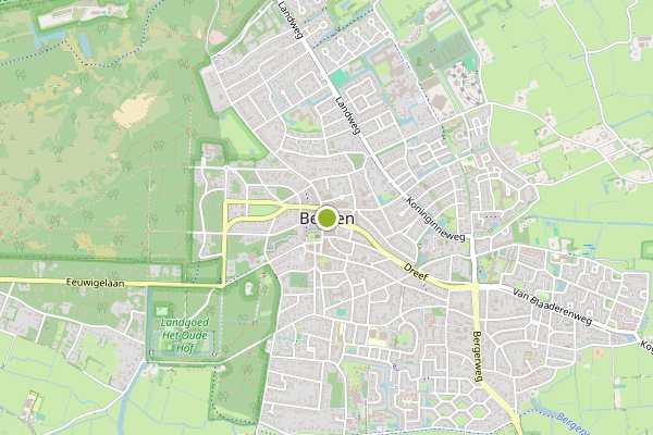 Ambulance-melding op Saenehof, Bergen NH op 23 mei, kaart-overzicht
