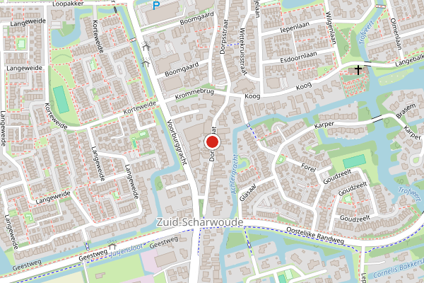 Brandweer-melding op Dorpsstraat, Zuid-Scharwoude op 29 mei, kaart-overzicht