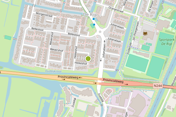 Ambulance-melding op Heikeshof, De Rijp op 31 mei, kaart-overzicht