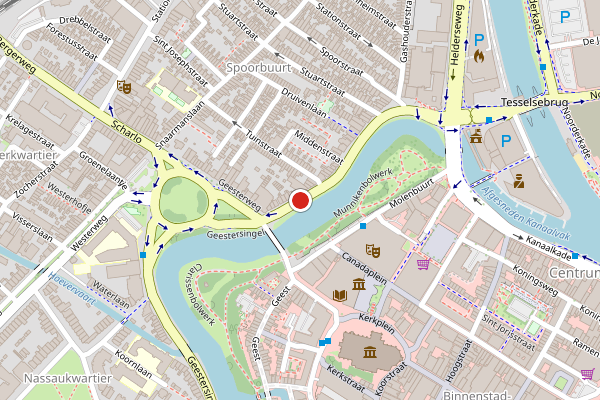 Brandweer-melding op Geestersingel, Alkmaar op 31 mei, kaart-overzicht