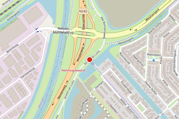 Brandweer-melding op Strand van Luna, Heerhugowaard op 31 mei, kaart-overzicht