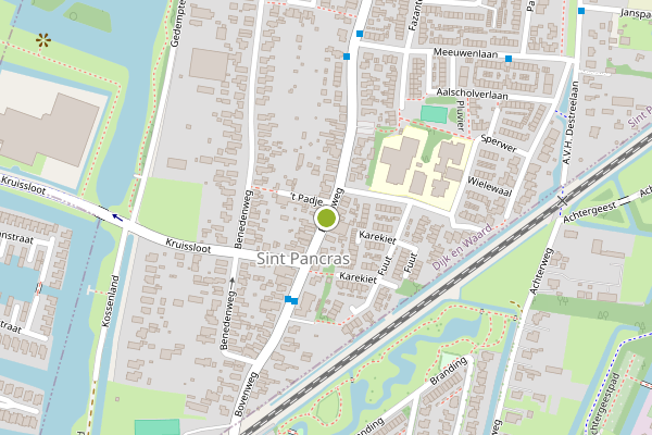Ambulance-melding op Bovenweg, Sint Pancras op 1 juni, kaart-overzicht