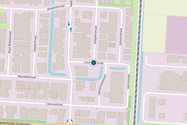 Politie-melding op Coulombstraat, Heerhugowaard op 1 juni, kaart-overzicht