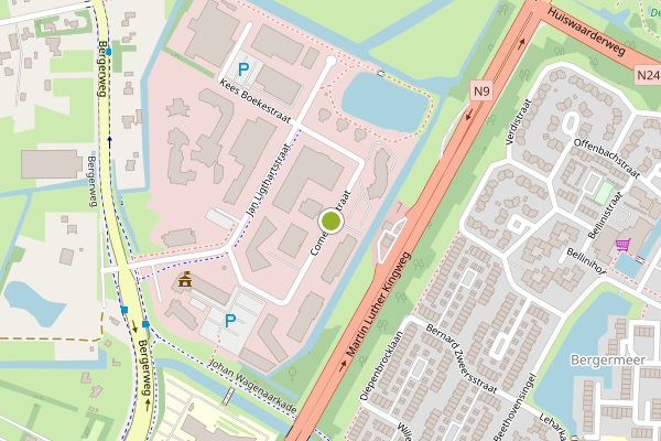 Ambulance-melding op Comeniusstraat, Alkmaar op 5 juni, kaart-overzicht