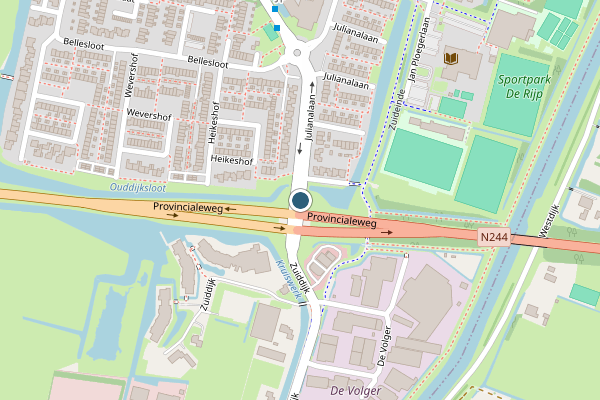 Politie-melding op Prinses Julianalaan, Alkmaar op 5 juni, kaart-overzicht