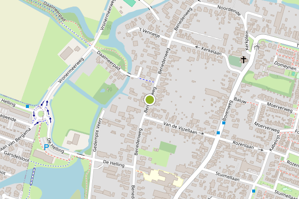 Ambulance-melding op Benedenweg, Sint Pancras op 5 juni, kaart-overzicht