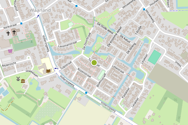 Ambulance-melding op Tulpstraat, Waarland op 6 juni, kaart-overzicht