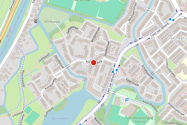 Brandweer-melding op Kompasweg, Alkmaar op 7 juni, kaart-overzicht