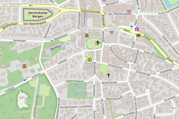 Ambulance-melding op Kleine Dorpsstraat, Bergen NH op 7 juni, kaart-overzicht