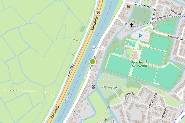 Ambulance-melding op Koedijk, Alkmaar op 8 juni, kaart-overzicht