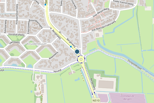 Politie-melding op Bergerweg, Bergen NH op 9 juni, kaart-overzicht