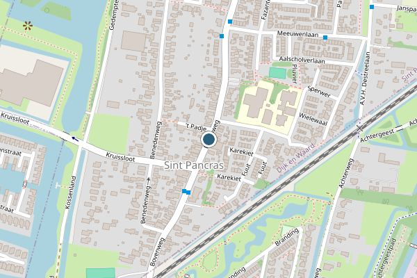 Politie-melding op Bovenweg, Sint Pancras op 9 juni, kaart-overzicht