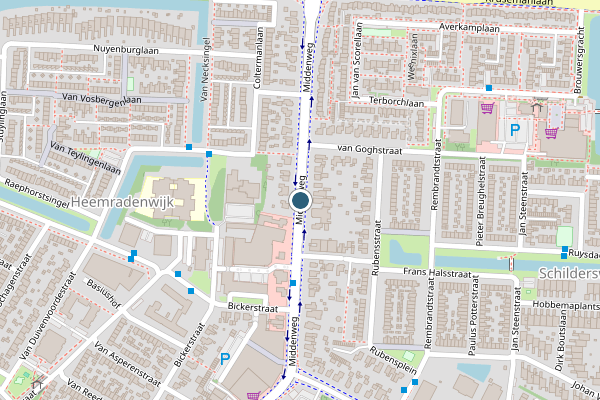 Politie-melding op Middenweg, Heerhugowaard op 10 juni, kaart-overzicht