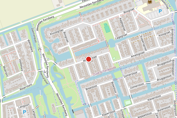 Brandweer-melding op Amelsgroet, Zuid-Scharwoude op 10 juni, kaart-overzicht