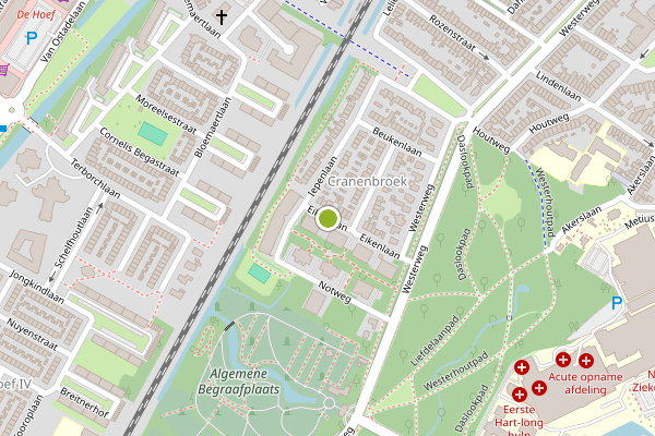 Ambulance-melding op Eikenlaan, Alkmaar op 11 juni, kaart-overzicht