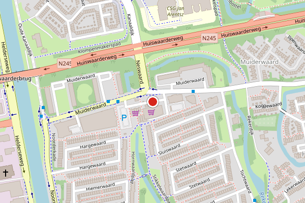 Brandweer-melding op Muiderwaard, Alkmaar op 13 juni, kaart-overzicht