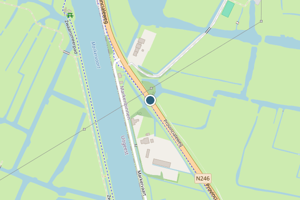 Politie-melding op N246, Markenbinnen op 13 juni, kaart-overzicht