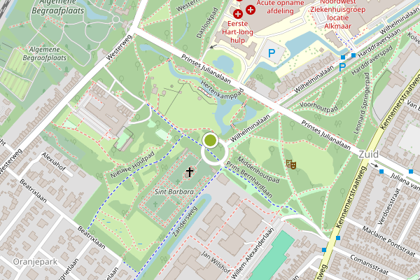 Ambulance-melding op Wilhelminalaan, Alkmaar op 13 juni, kaart-overzicht