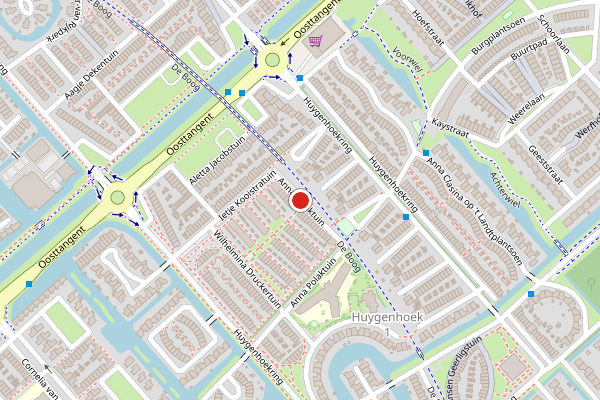 Brandweer-melding op Anna Polaktuin, Heerhugowaard op 13 juni, kaart-overzicht