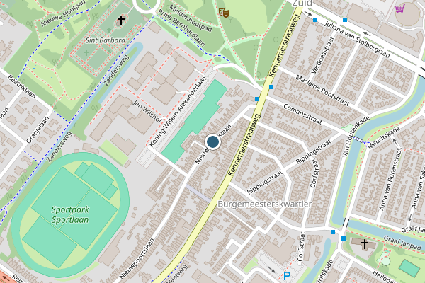 Politie-melding op Nieuwpoortslaan, Alkmaar op 15 juni, kaart-overzicht