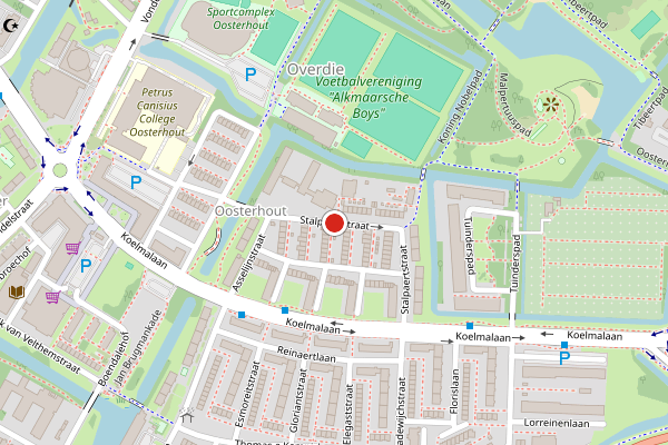 Brandweer-melding op Stalpaertstraat, Alkmaar op 15 juni, kaart-overzicht