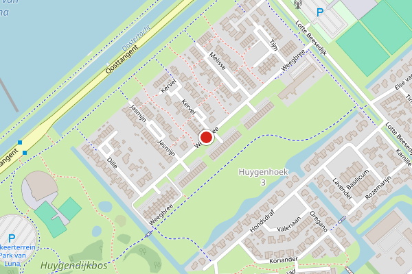 Brandweer-melding op Weegbree, Heerhugowaard op 15 juni, kaart-overzicht