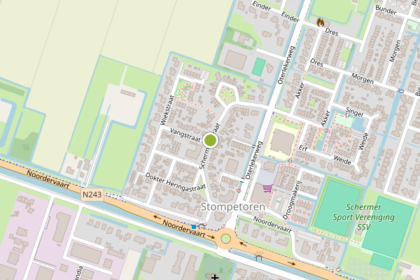 Ambulance-melding op Schermeerstraat, Stompetoren op 17 juni, kaart-overzicht