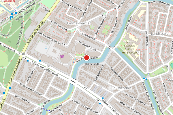 Brandweer-melding op Van Houtenkade, Alkmaar op 19 juni, kaart-overzicht